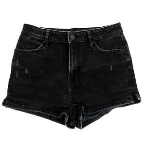 BDG Black Pinup Supper High Rise Jean Shorts 27 Festival Hippie